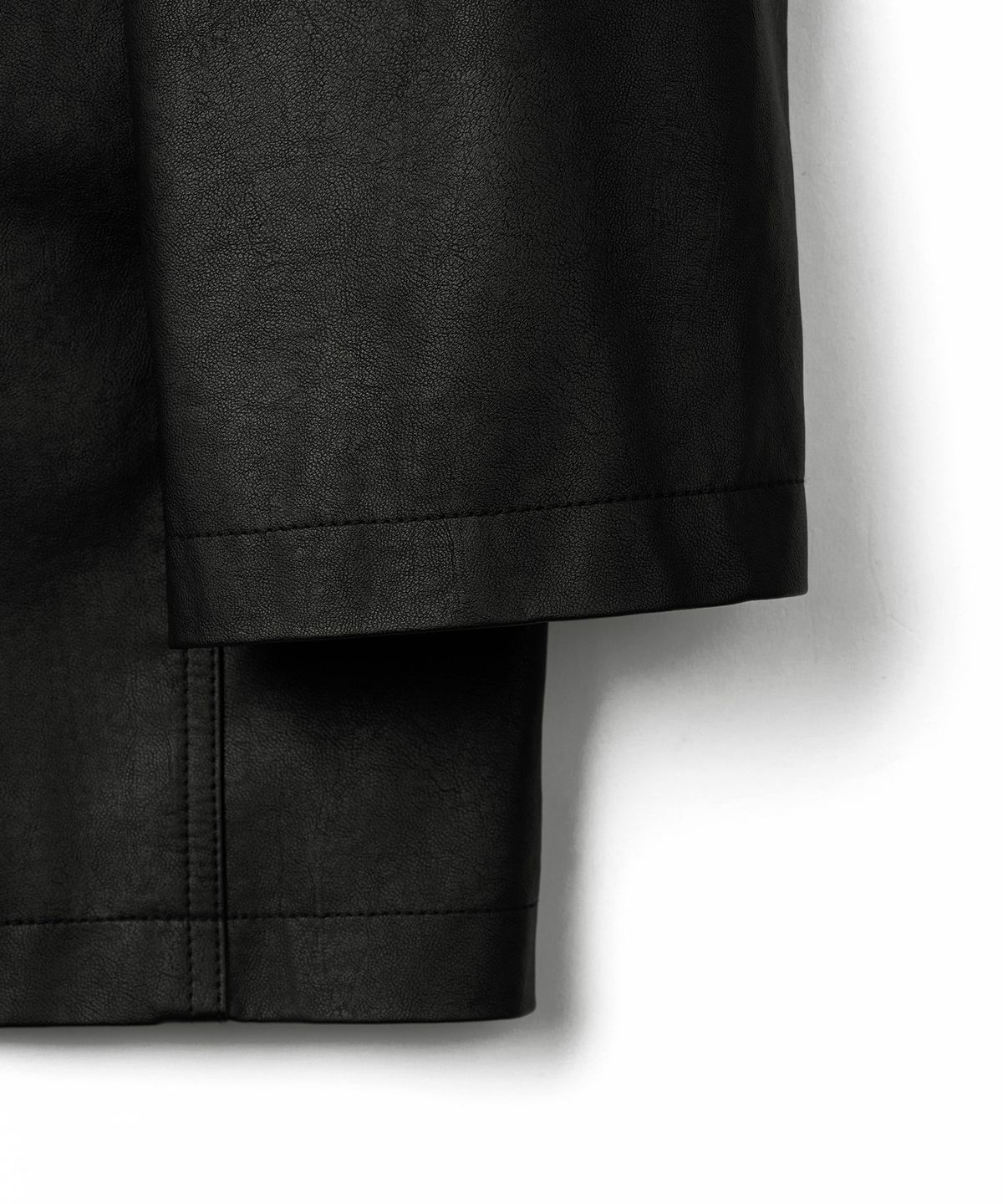 튜드먼트(TTUDEMENT) FAUX LEATHER HALF JACKET_BLACK