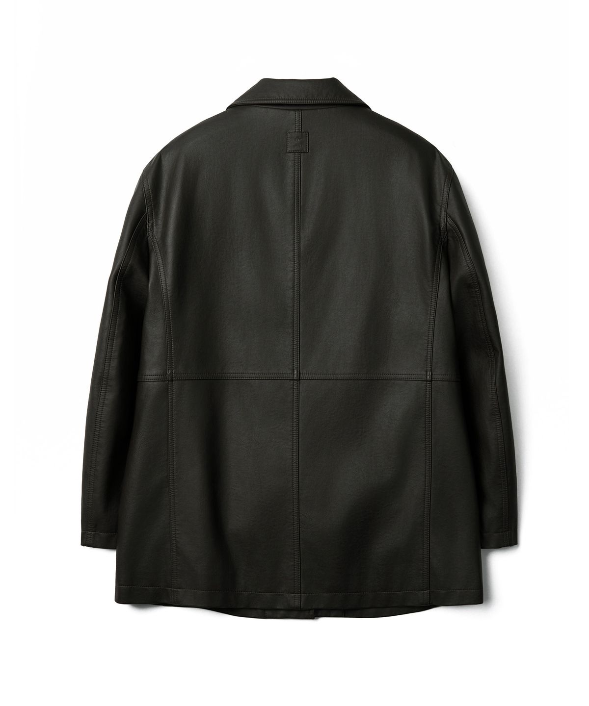 튜드먼트(TTUDEMENT) FAUX LEATHER HALF JACKET_BROWN