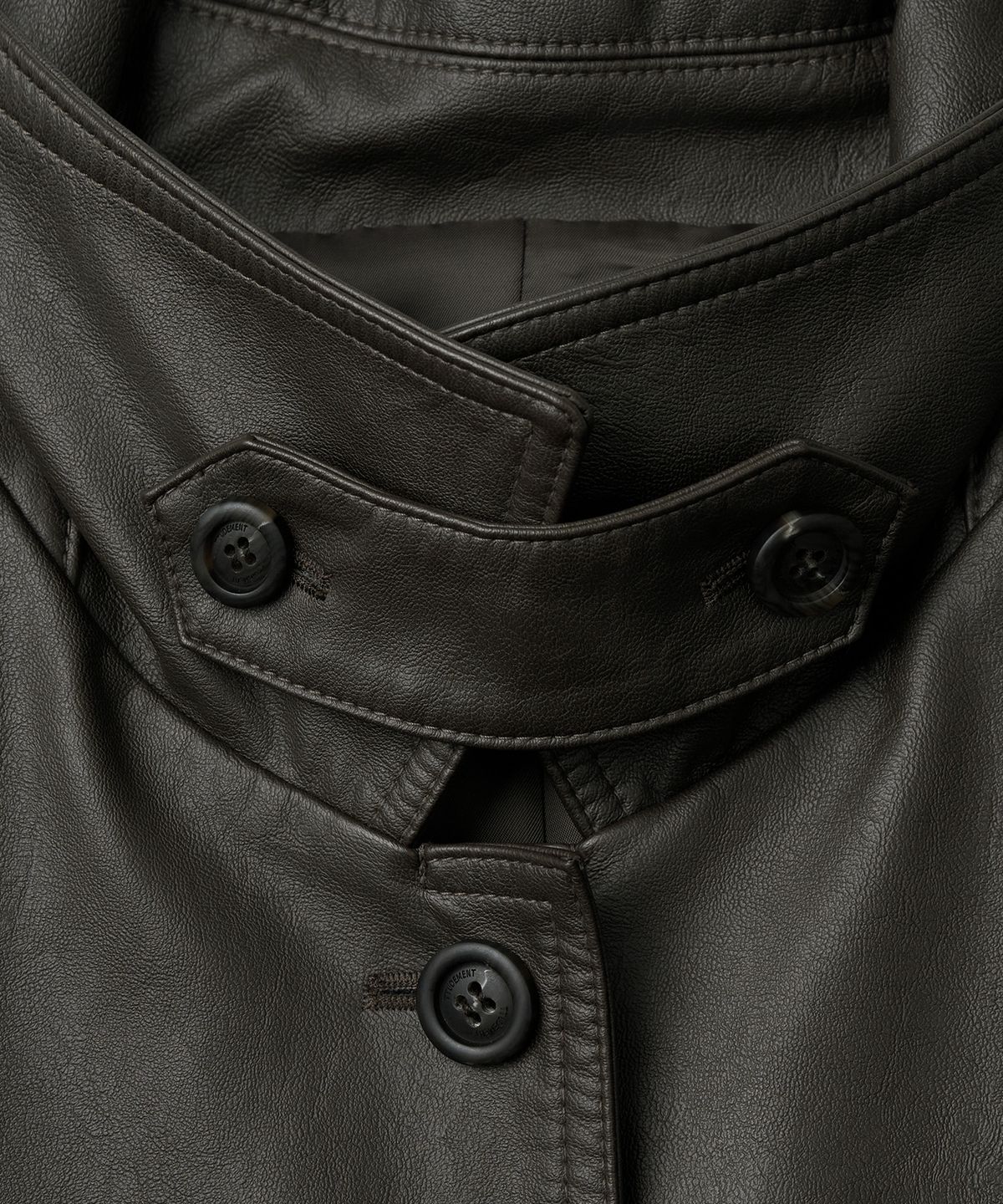 튜드먼트(TTUDEMENT) FAUX LEATHER HALF JACKET_BROWN