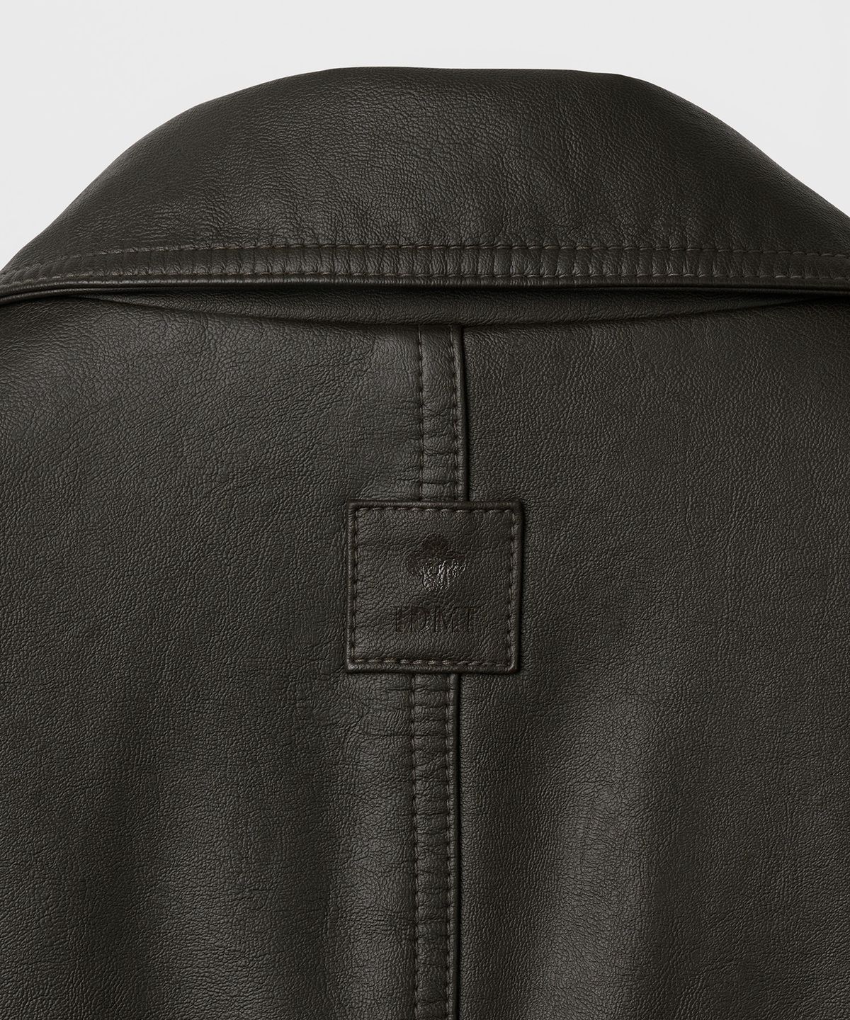 튜드먼트(TTUDEMENT) FAUX LEATHER HALF JACKET_BROWN
