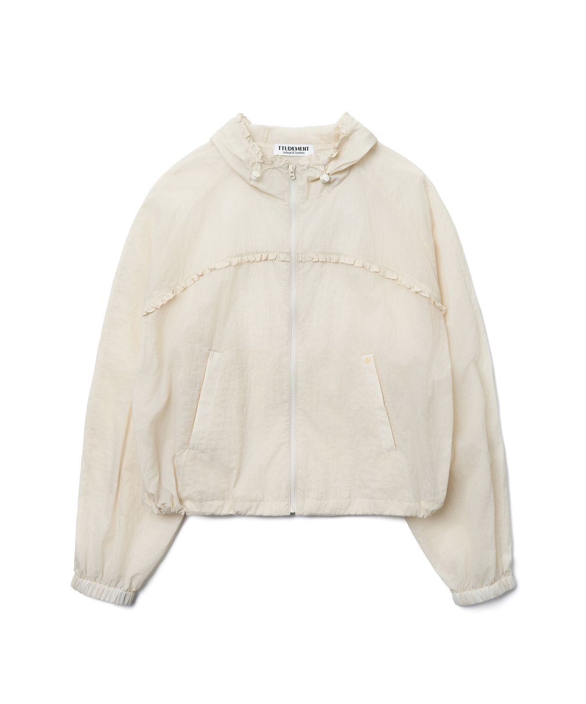 튜드먼트(TTUDEMENT) SHEER FRILLED WINDBREAKER_BUTTER