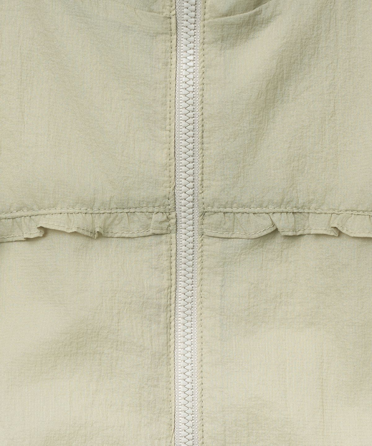 튜드먼트(TTUDEMENT) SHEER FRILLED WINDBREAKER_KHAKI