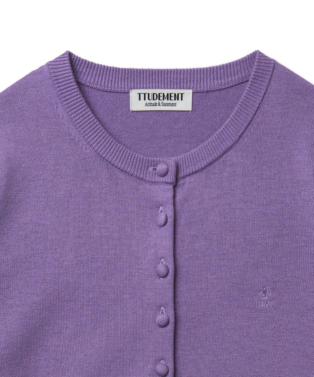 튜드먼트(TTUDEMENT) DAILY WOOL KNIT CARDIGAN_PURPLE
