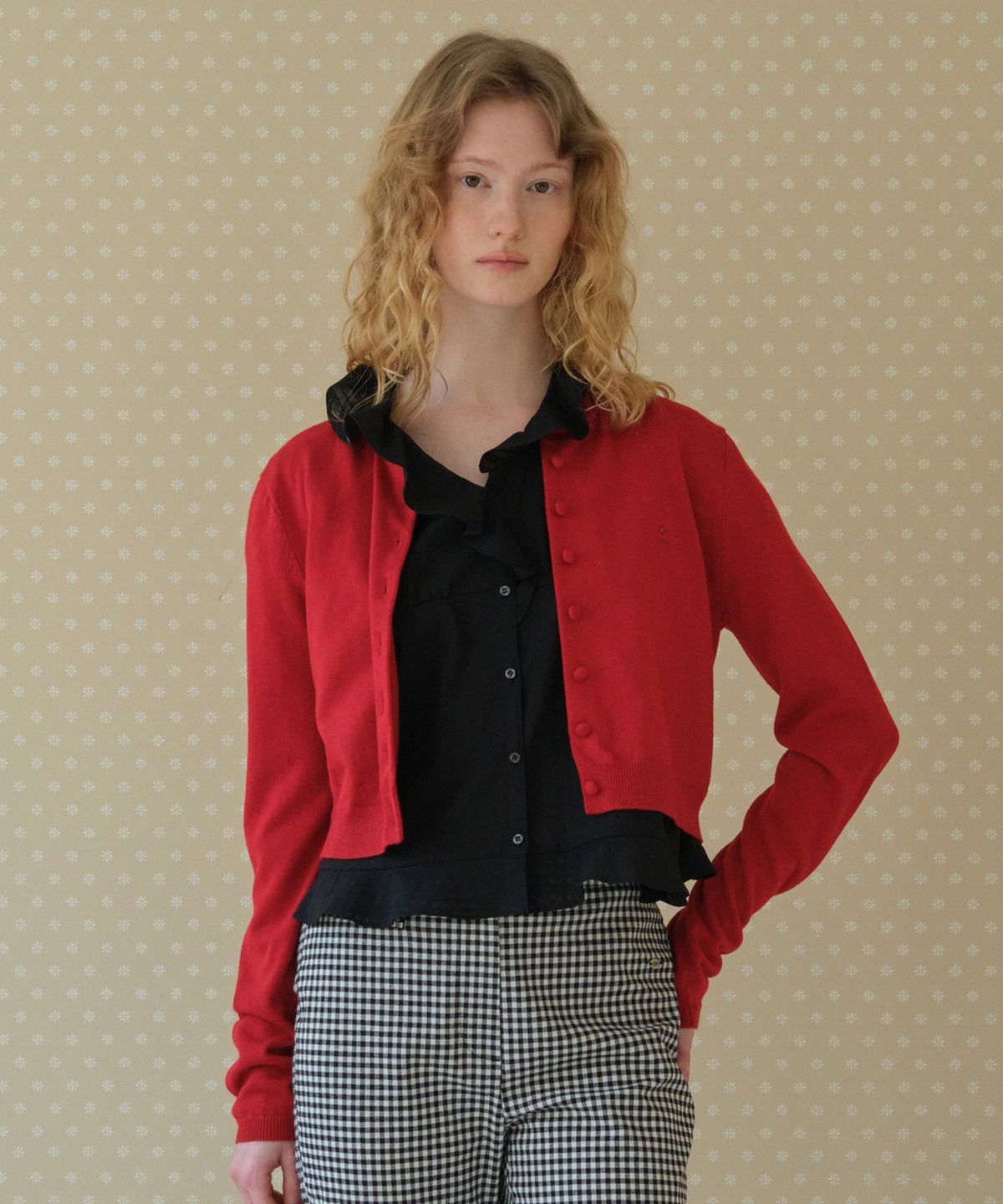튜드먼트(TTUDEMENT) DAILY WOOL KNIT CARDIGAN_RED