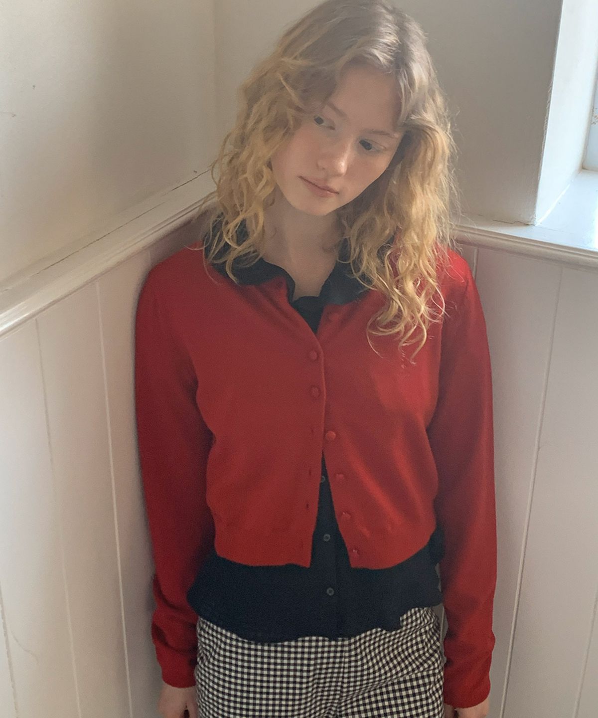 튜드먼트(TTUDEMENT) DAILY WOOL KNIT CARDIGAN_RED