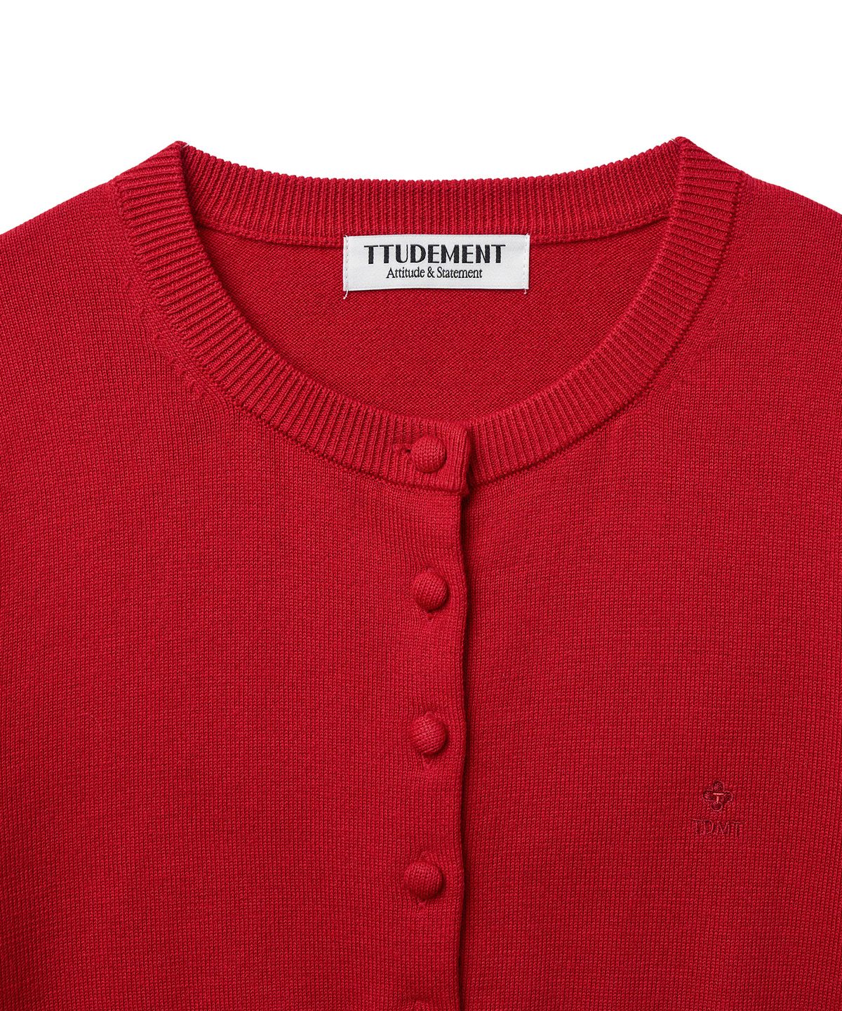 튜드먼트(TTUDEMENT) DAILY WOOL KNIT CARDIGAN_RED