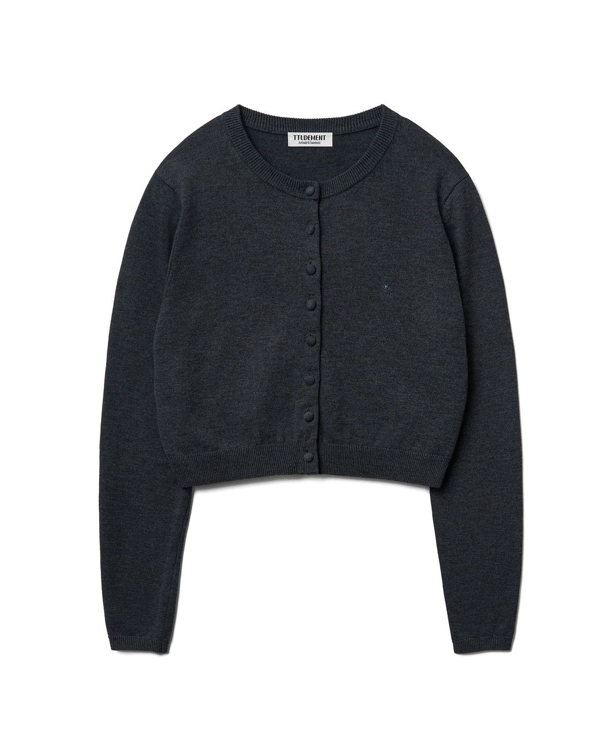 튜드먼트(TTUDEMENT) DAILY WOOL KNIT CARDIGAN_CHARCOAL