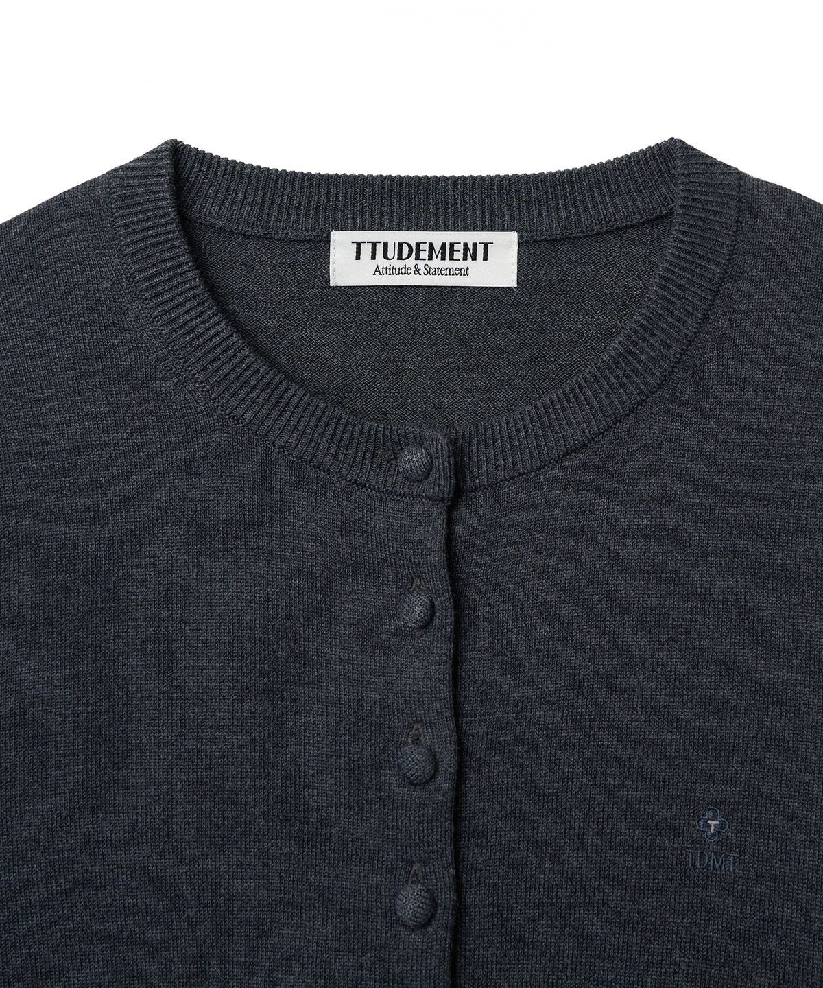 튜드먼트(TTUDEMENT) DAILY WOOL KNIT CARDIGAN_CHARCOAL