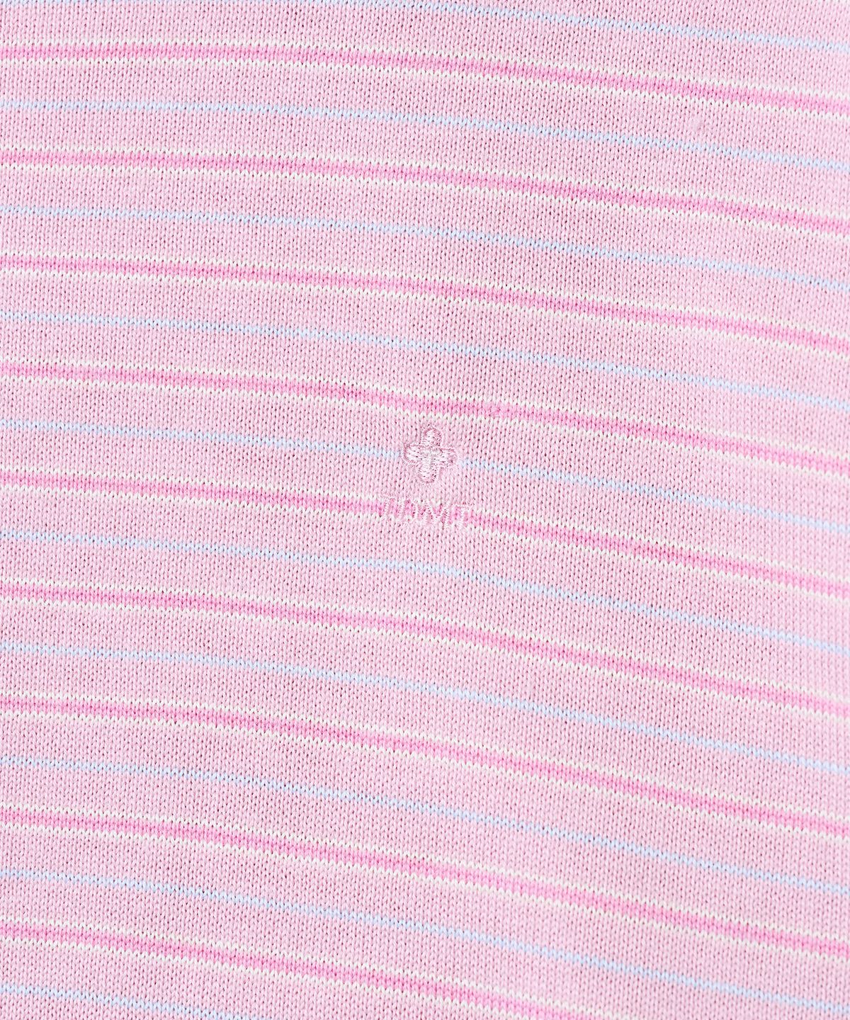 튜드먼트(TTUDEMENT) STRIPE LONG SLEEVE POLO KNIT_PINK