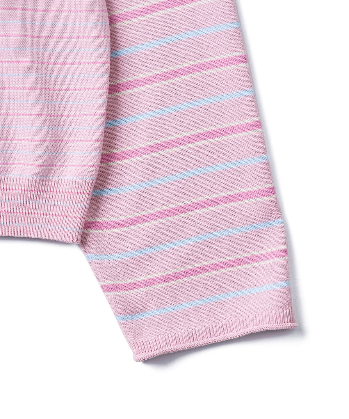 튜드먼트(TTUDEMENT) STRIPE LONG SLEEVE POLO KNIT_PINK