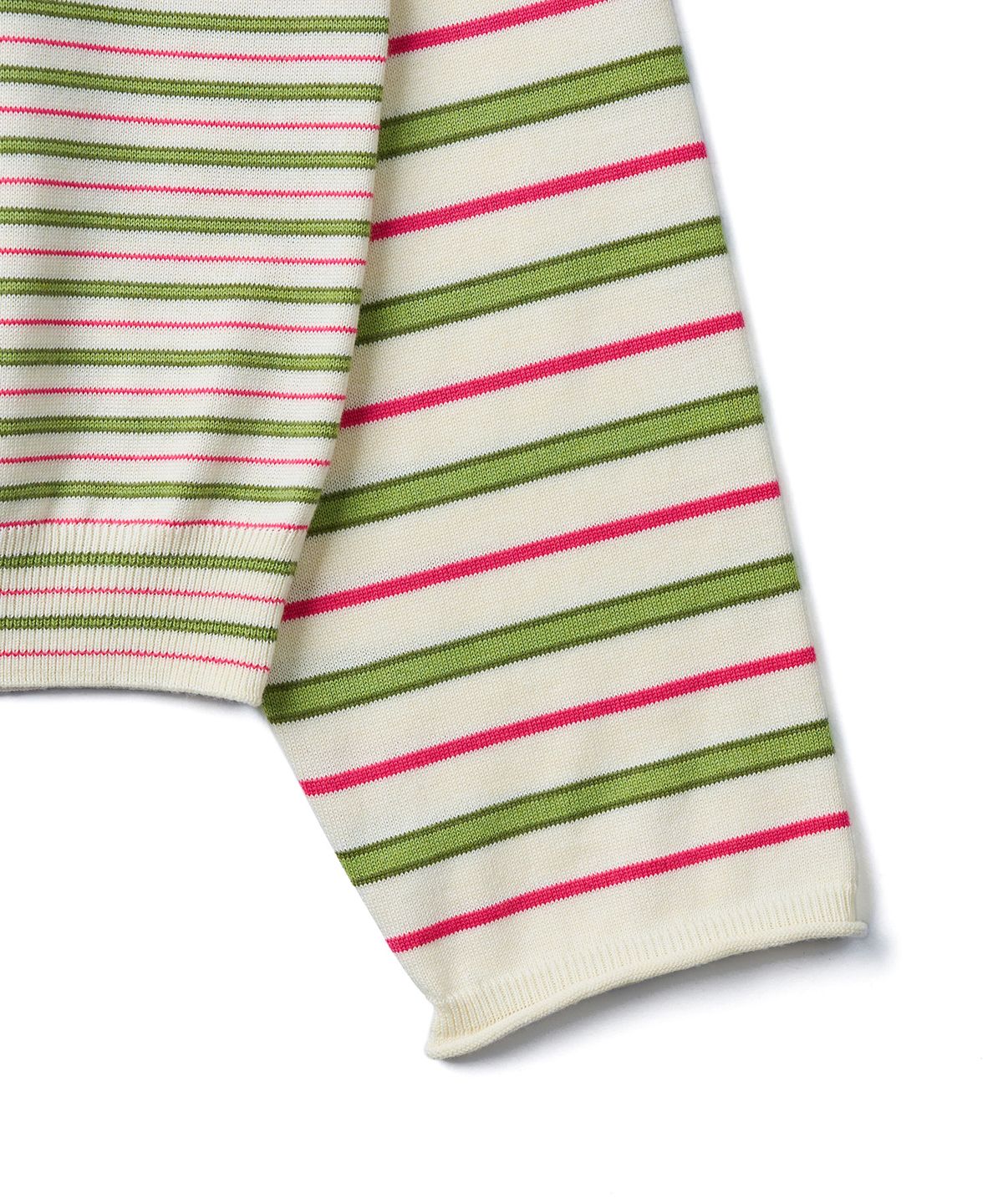 튜드먼트(TTUDEMENT) STRIPE LONG SLEEVE POLO KNIT_IVORY