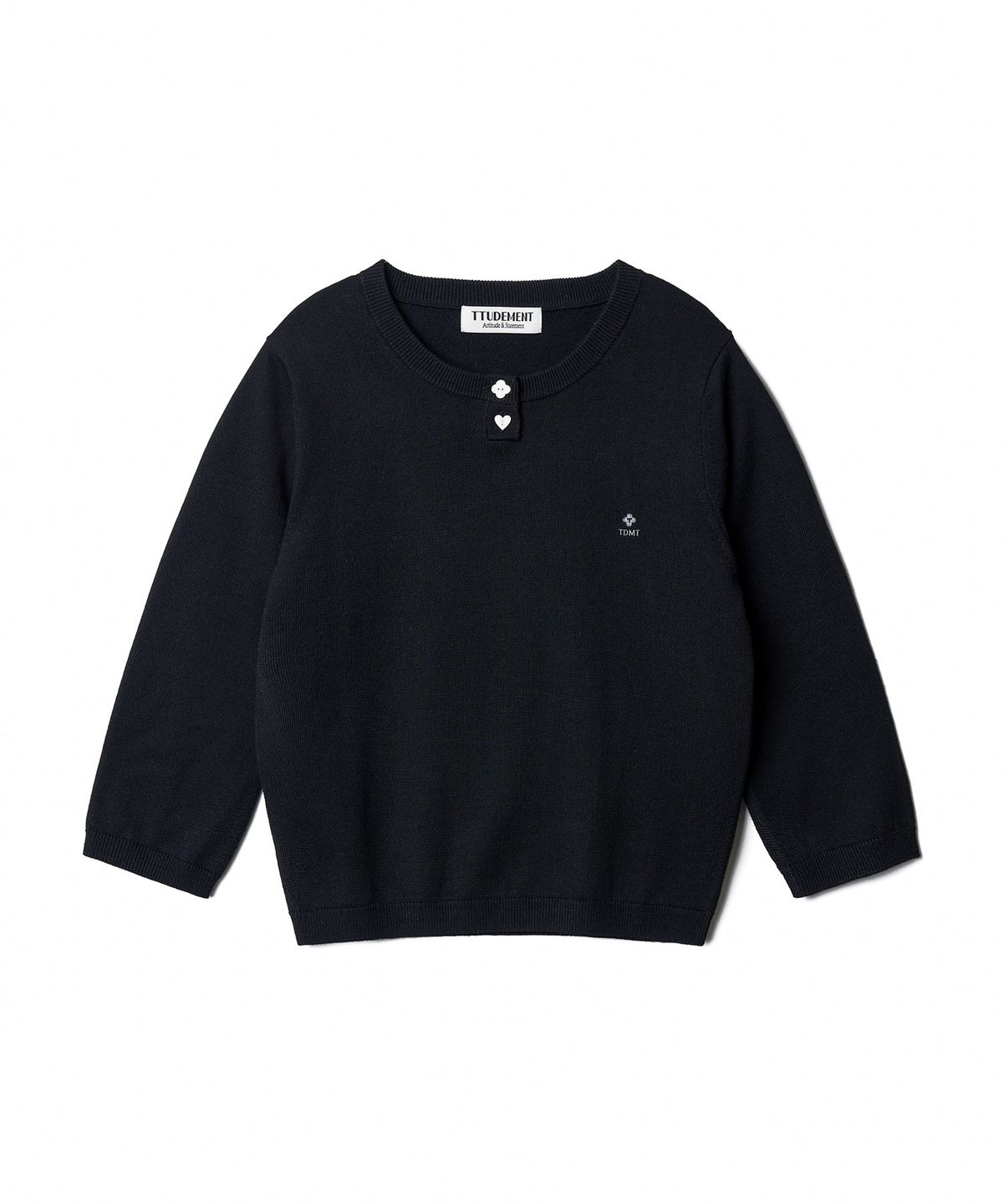튜드먼트(TTUDEMENT) DAILY 3/4 SLEEVE KNIT TOP_BLACK