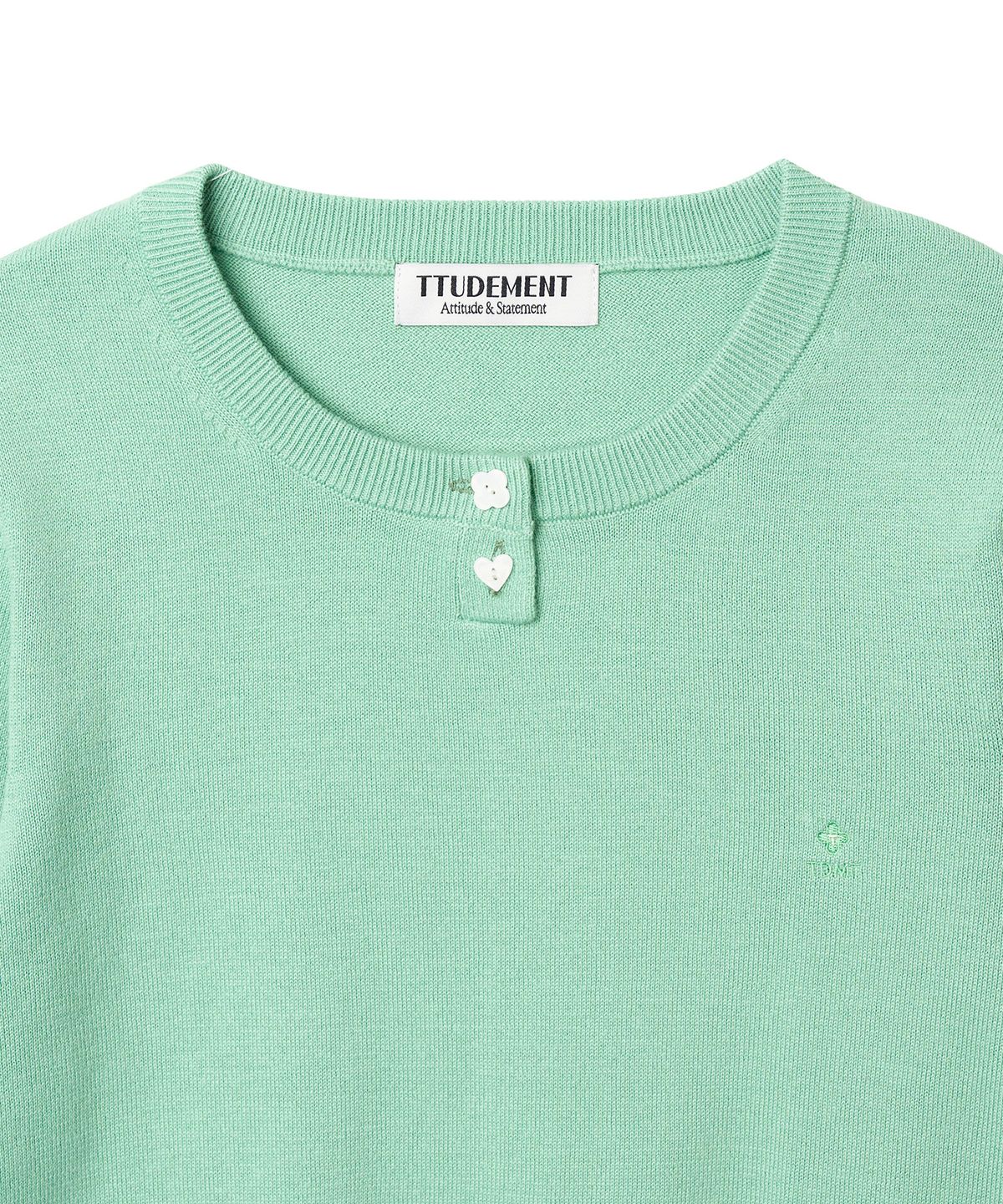 튜드먼트(TTUDEMENT) DAILY 3/4 SLEEVE KNIT TOP_GREEN