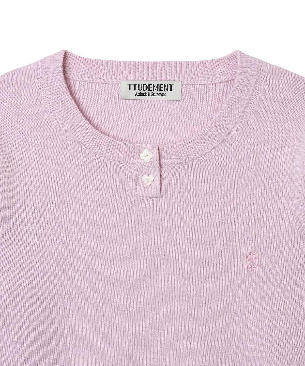 튜드먼트(TTUDEMENT) DAILY 3/4 SLEEVE KNIT TOP_PINK