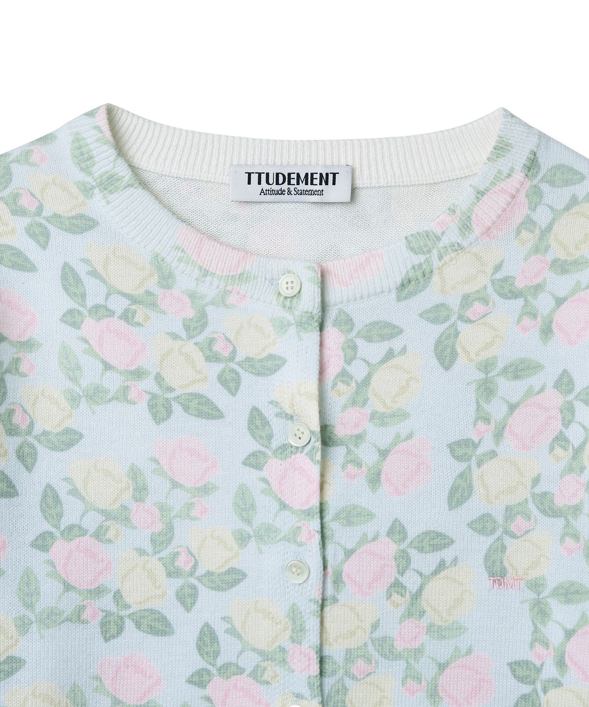 튜드먼트(TTUDEMENT) ROSE PRINTED CARDIGAN_LIGHT BLUE