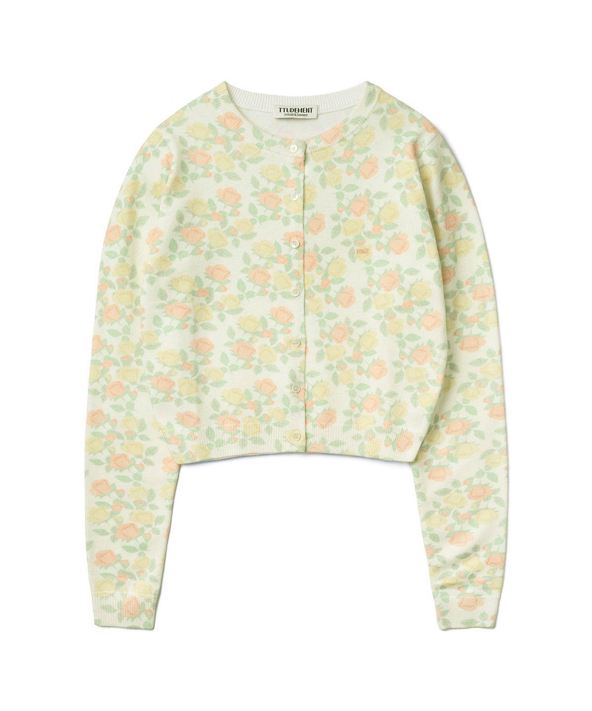 튜드먼트(TTUDEMENT) ROSE PRINTED CARDIGAN_IVORY
