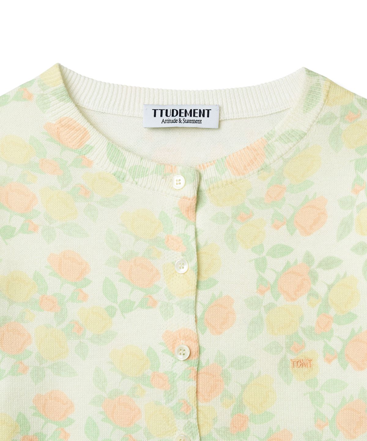 튜드먼트(TTUDEMENT) ROSE PRINTED CARDIGAN_IVORY