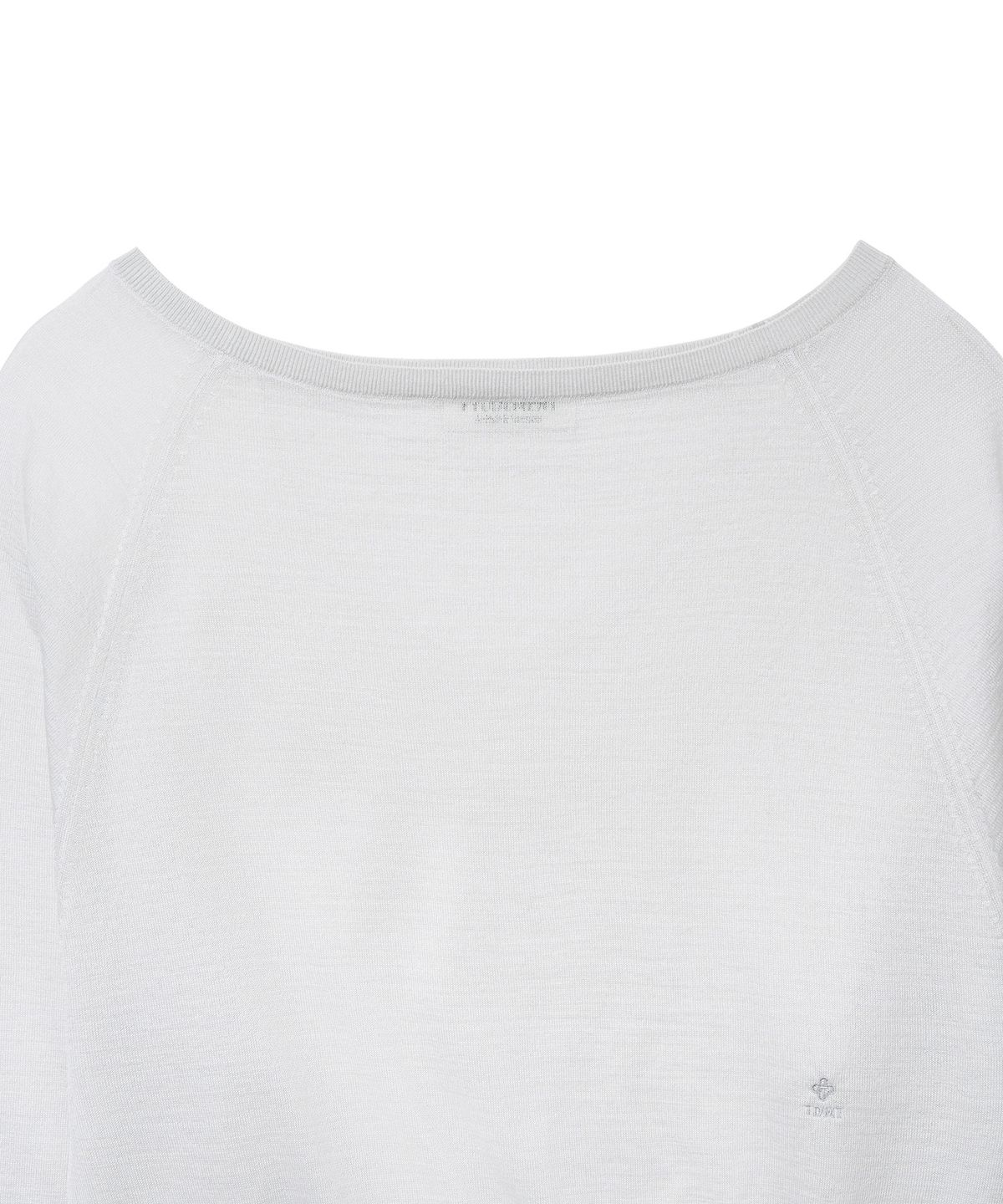튜드먼트(TTUDEMENT) SHEER OFF SHOULDER PULLOVER_LIGHT GREY