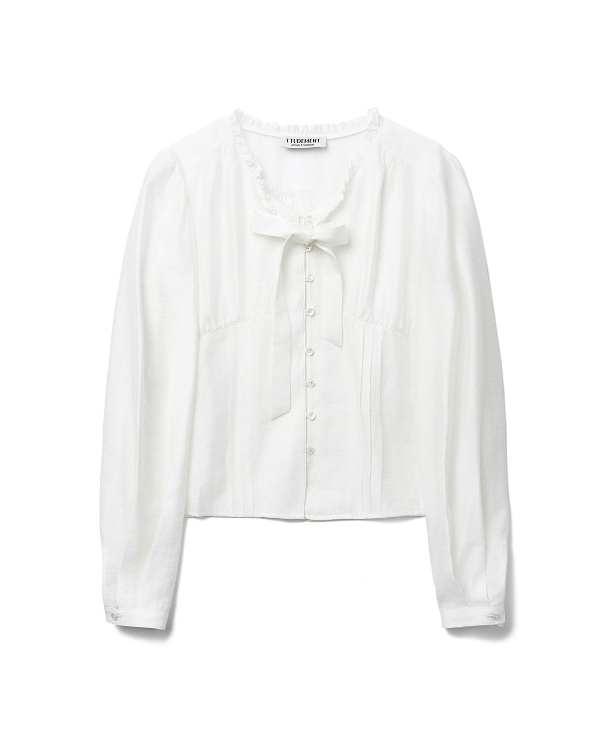 튜드먼트(TTUDEMENT) SATIN TIE BLOUSE_IVORY