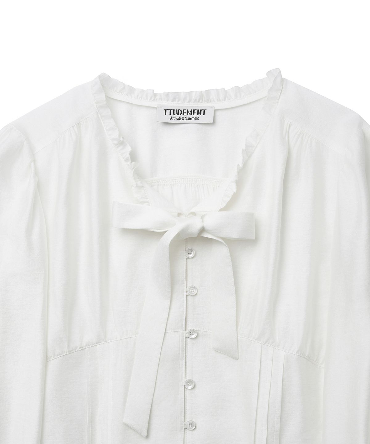 튜드먼트(TTUDEMENT) SATIN TIE BLOUSE_IVORY