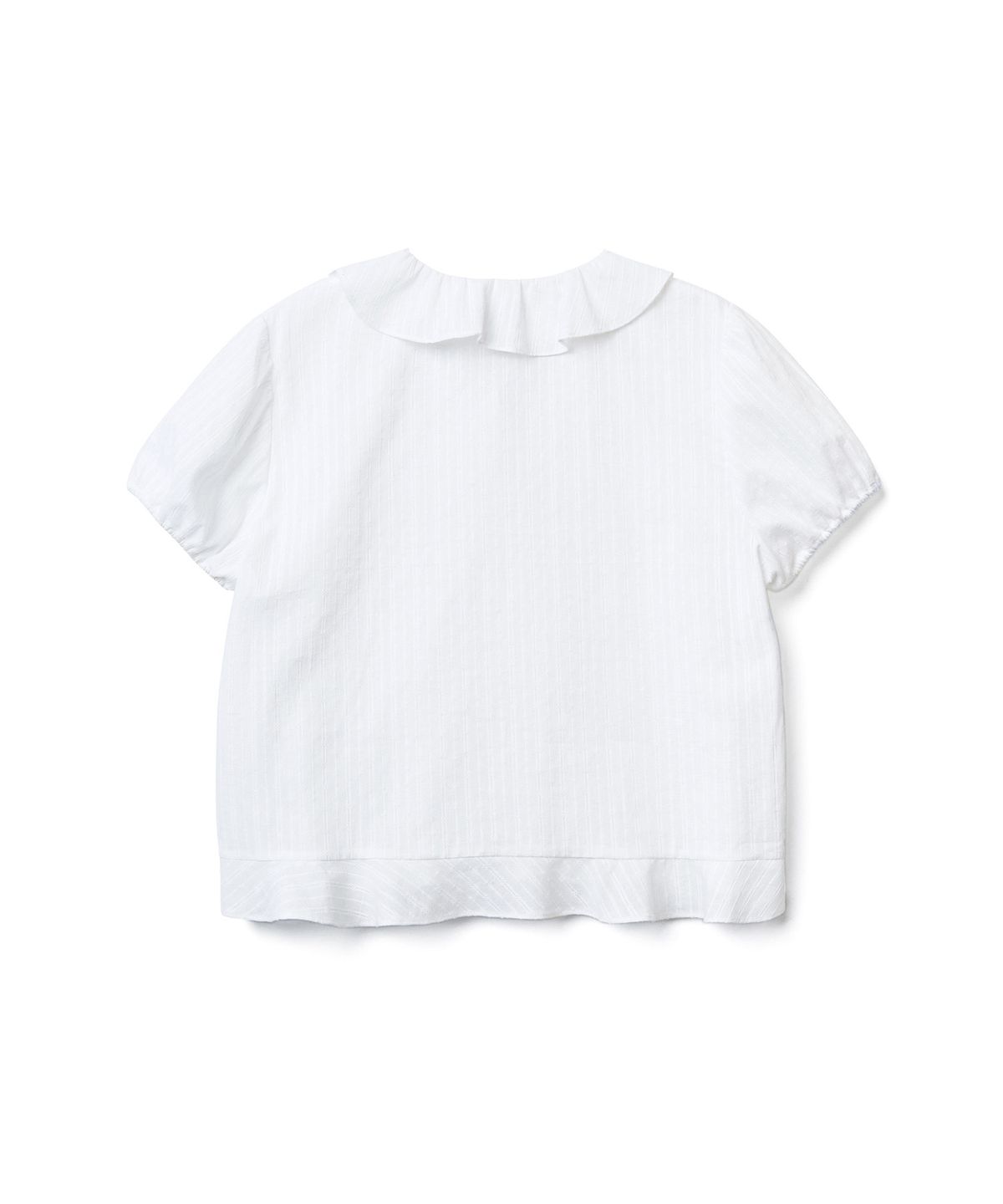 튜드먼트(TTUDEMENT) SHORT-SLEEVE BLOUSE WITH RUFFLED COLLAR_IVORY