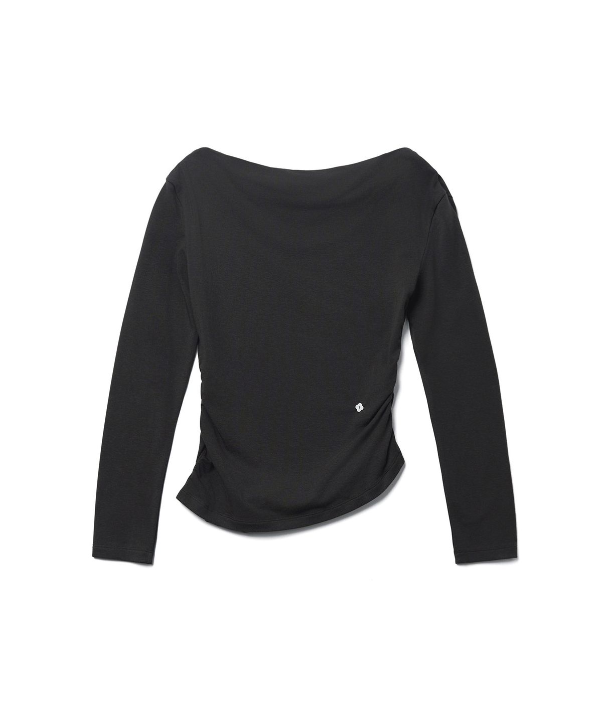 튜드먼트(TTUDEMENT) DRAPED JERSEY BLOUSE_CHARCOAL