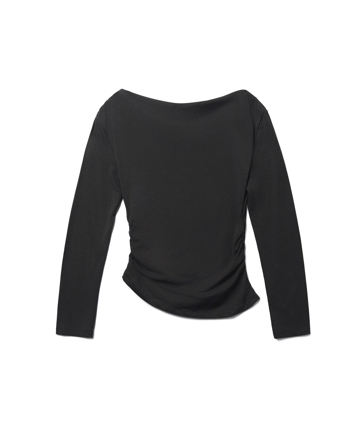 튜드먼트(TTUDEMENT) DRAPED JERSEY BLOUSE_CHARCOAL