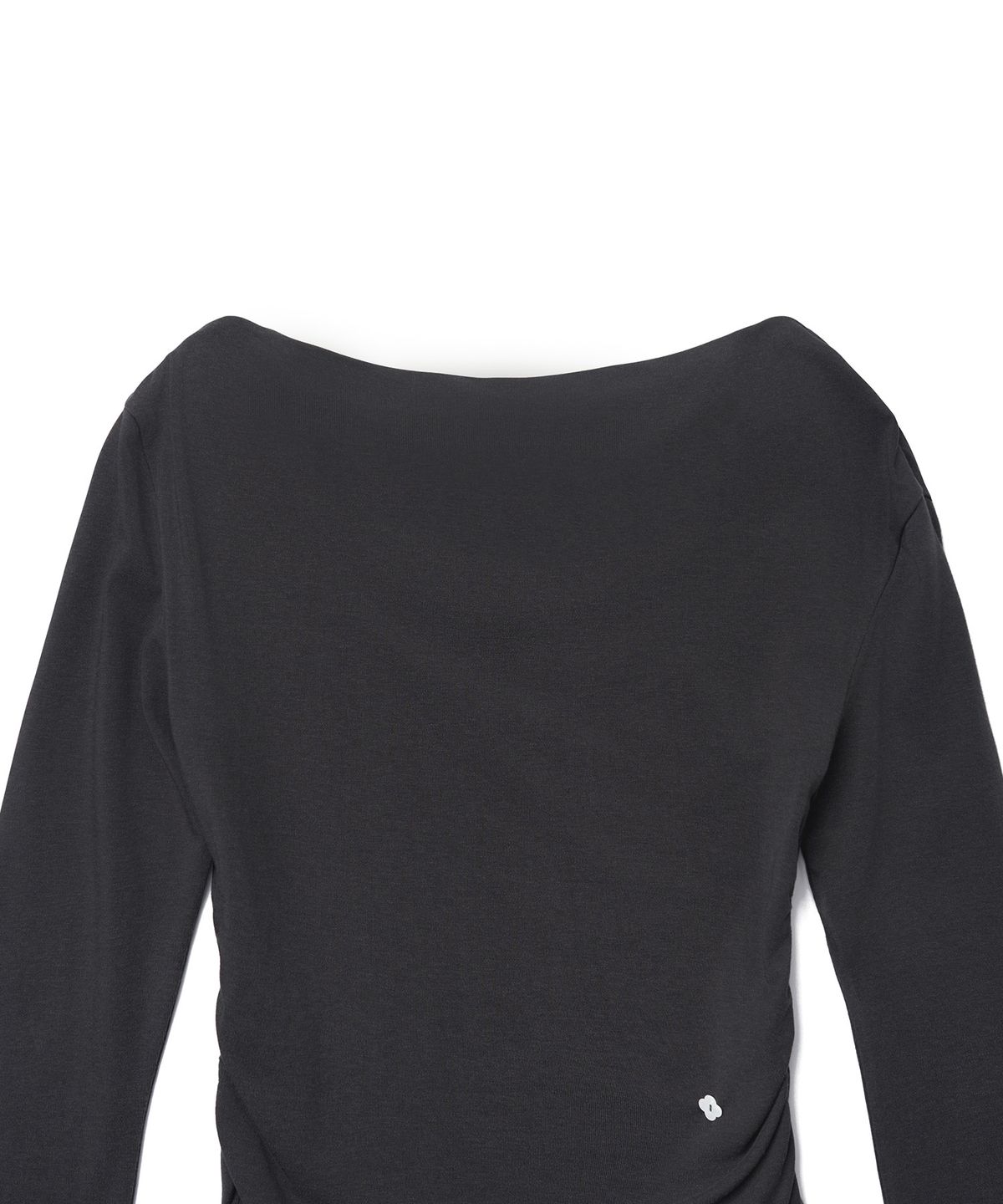 튜드먼트(TTUDEMENT) DRAPED JERSEY BLOUSE_CHARCOAL