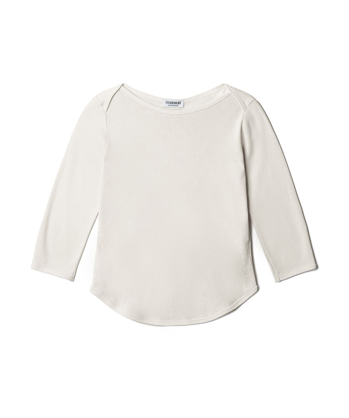 튜드먼트(TTUDEMENT) 50s EMBROIDERED 3/4 SLEEVE T-SHIRT_IVORY