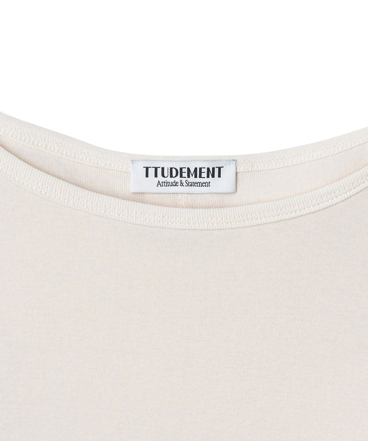 튜드먼트(TTUDEMENT) 50s EMBROIDERED 3/4 SLEEVE T-SHIRT_IVORY