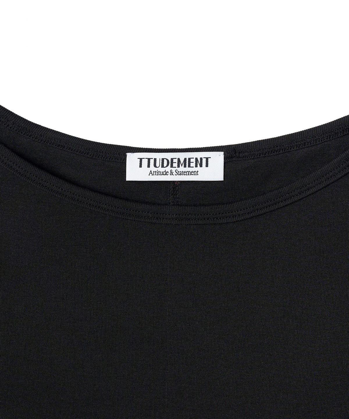튜드먼트(TTUDEMENT) 50s EMBROIDERED 3/4 SLEEVE T-SHIRT_BLACK