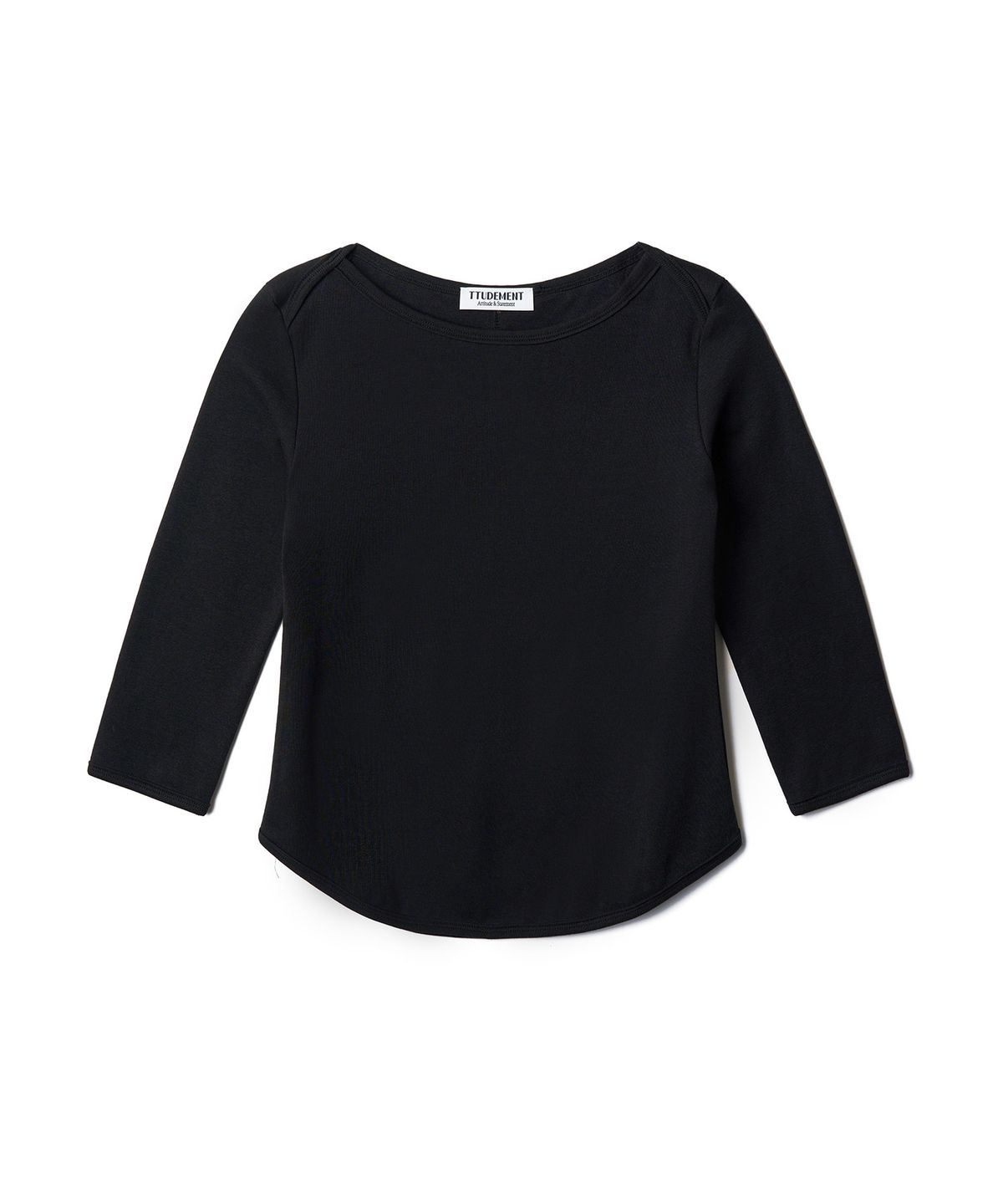 튜드먼트(TTUDEMENT) 50s EMBROIDERED 3/4 SLEEVE T-SHIRT_BLACK