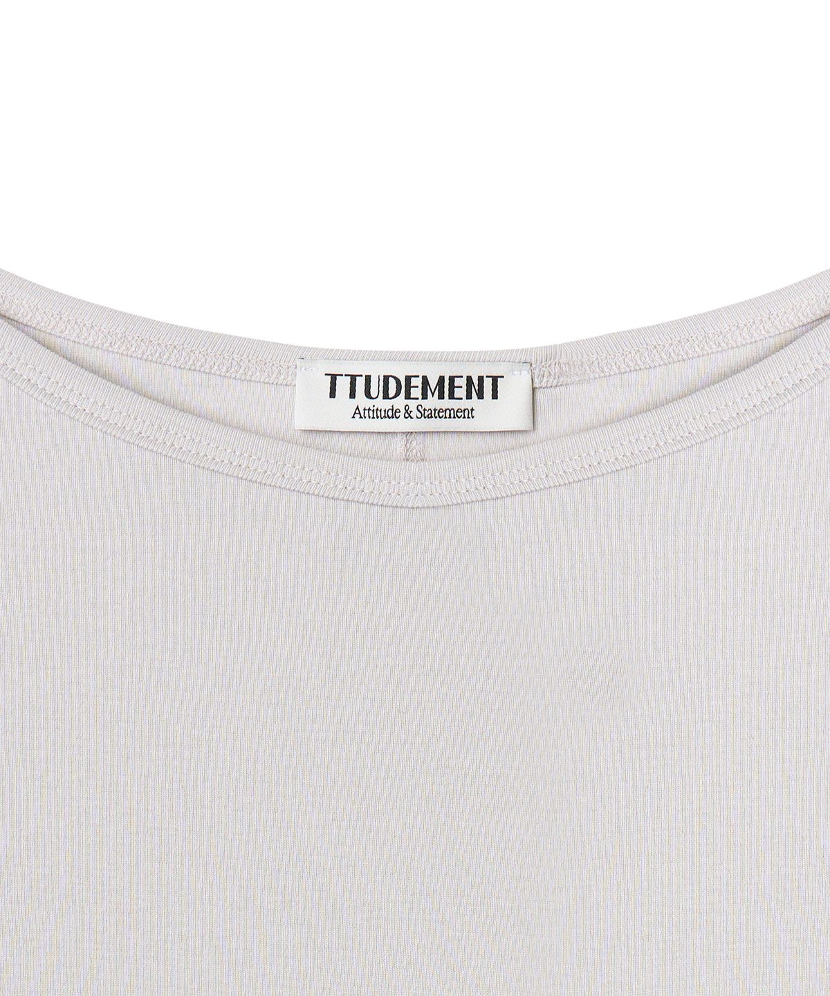 튜드먼트(TTUDEMENT) 50s EMBROIDERED 3/4 SLEEVE T-SHIRT_LIGHT GREY