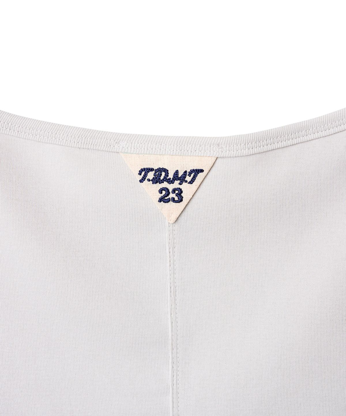 튜드먼트(TTUDEMENT) 50s EMBROIDERED 3/4 SLEEVE T-SHIRT_LIGHT GREY