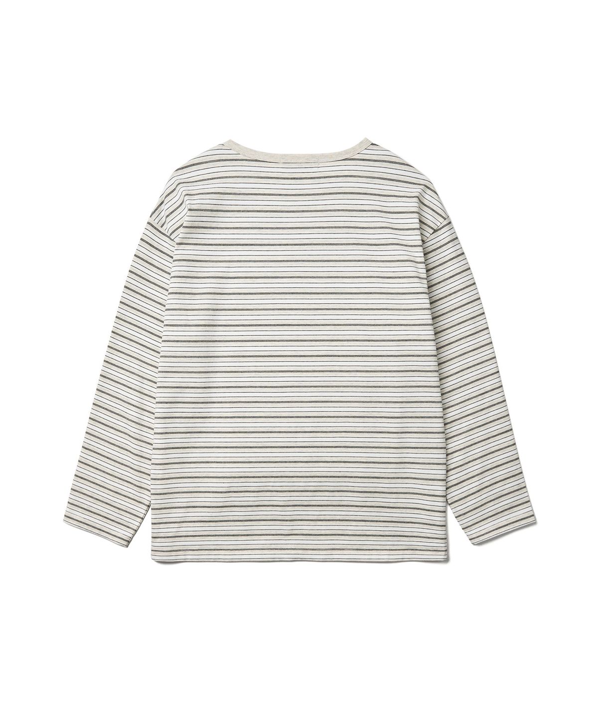 튜드먼트(TTUDEMENT) STRIPED ROUND-NECK T-SHIRT_OATMEAL