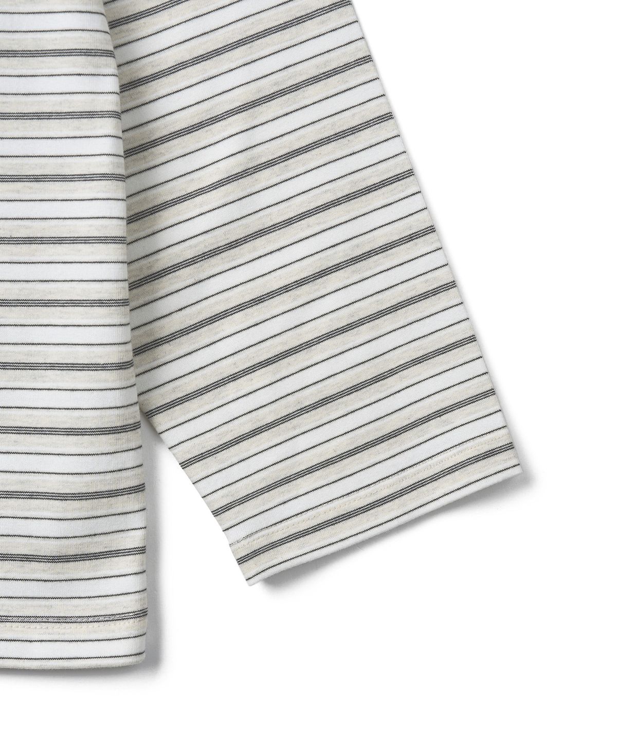 튜드먼트(TTUDEMENT) STRIPED ROUND-NECK T-SHIRT_OATMEAL