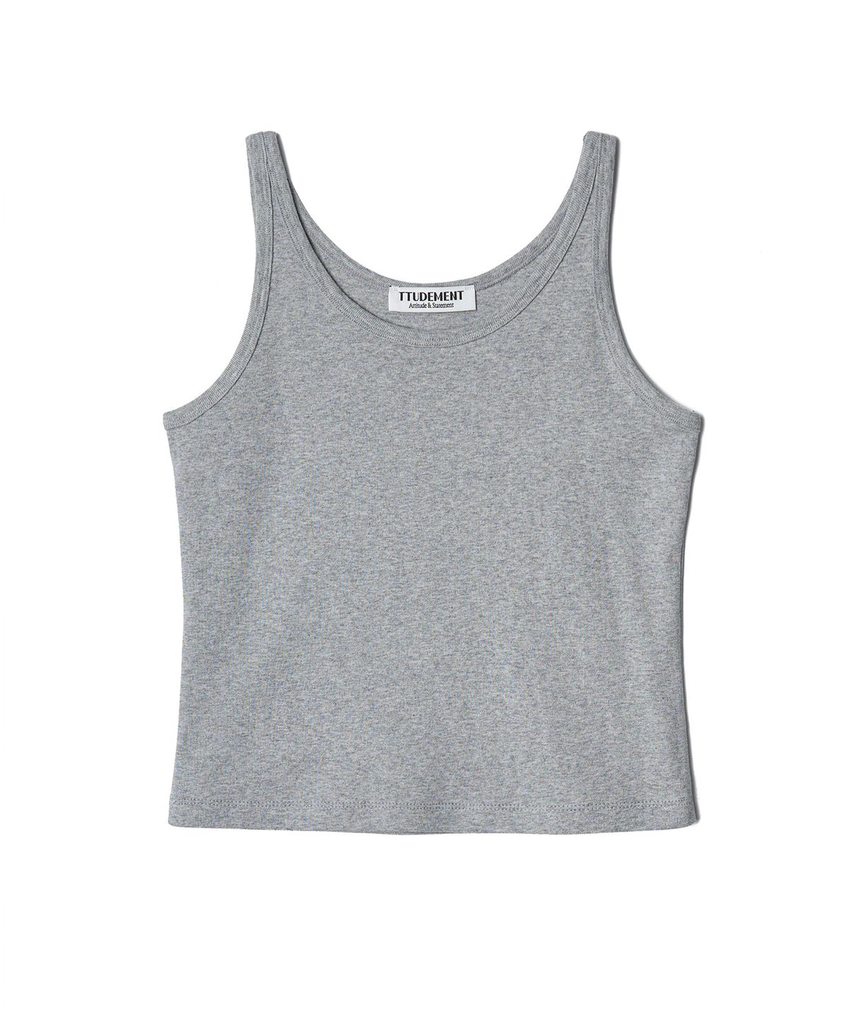 튜드먼트(TTUDEMENT) 50s EMBROIDERED SLEEVELESS T-SHIRT_MELANGE GREY