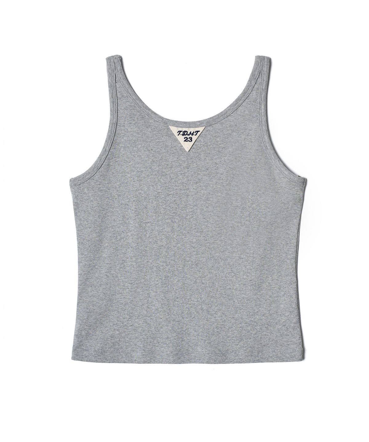 튜드먼트(TTUDEMENT) 50s EMBROIDERED SLEEVELESS T-SHIRT_MELANGE GREY