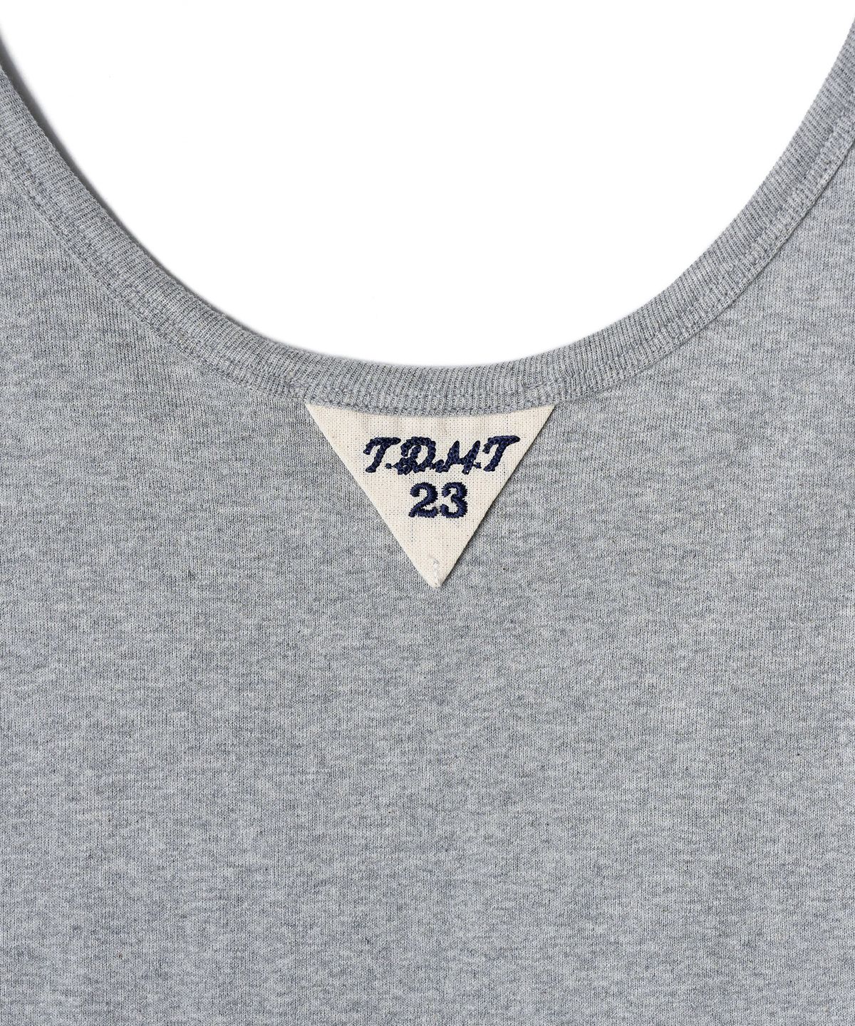 튜드먼트(TTUDEMENT) 50s EMBROIDERED SLEEVELESS T-SHIRT_MELANGE GREY