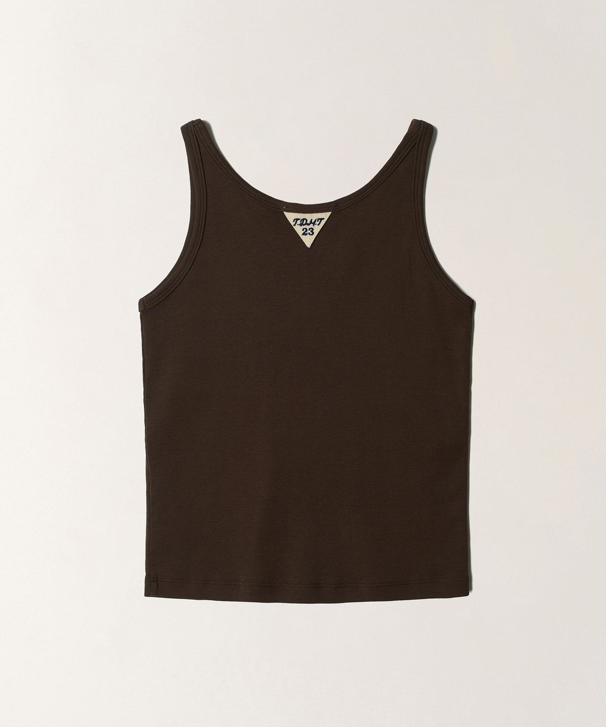 튜드먼트(TTUDEMENT) 50s EMBROIDERED SLEEVELESS T-SHIRT_BROWN
