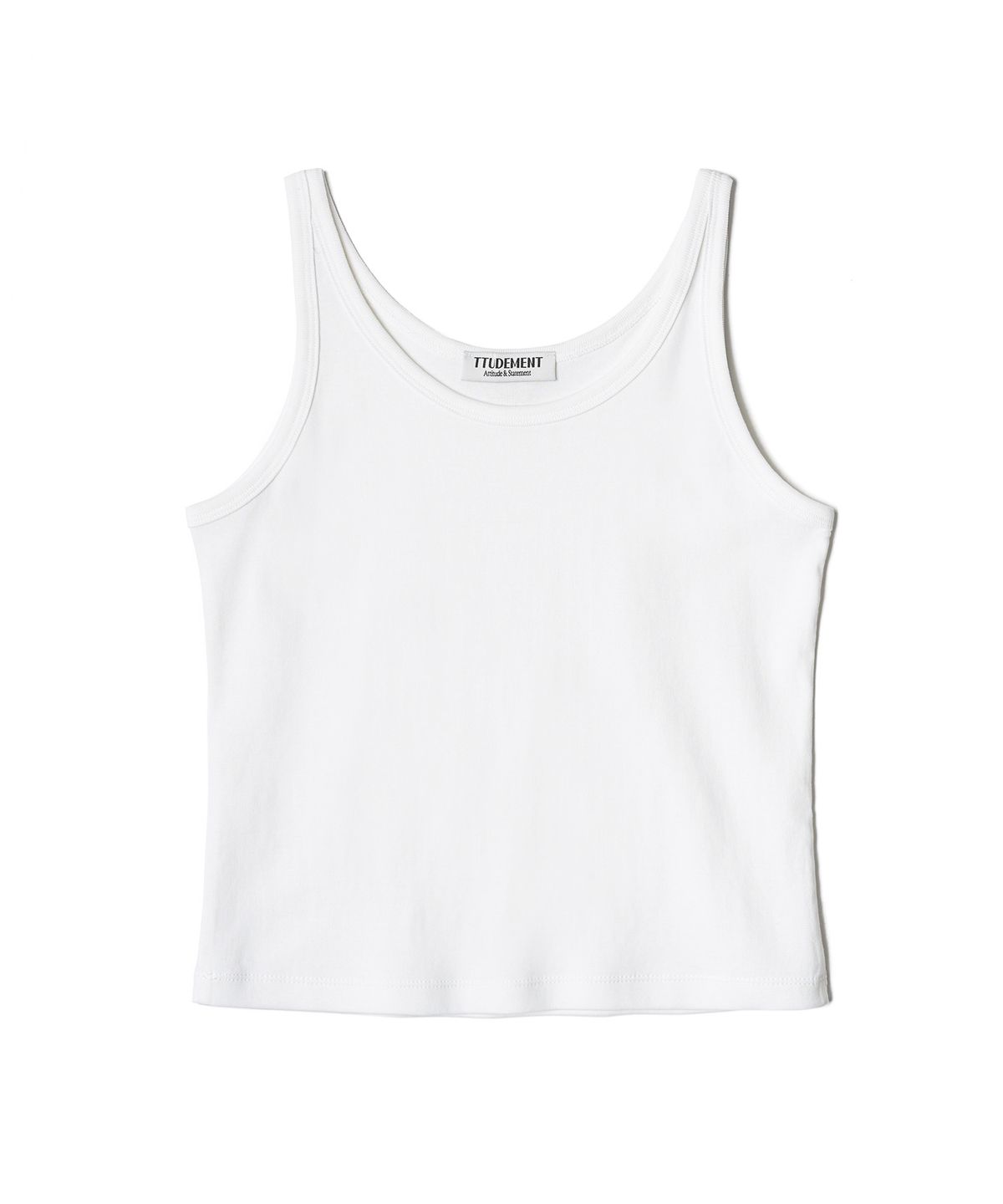 튜드먼트(TTUDEMENT) 50s EMBROIDERED SLEEVELESS T-SHIRT_WHITE