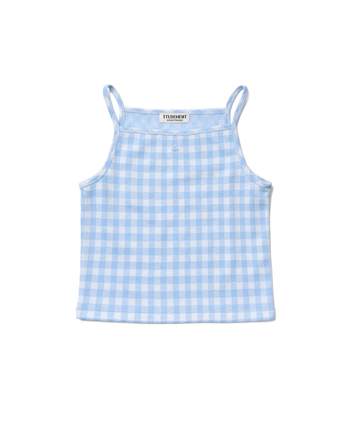 튜드먼트(TTUDEMENT) [SET] GINGHAM CHECK CARDIGAN SET_LIGHT BLUE