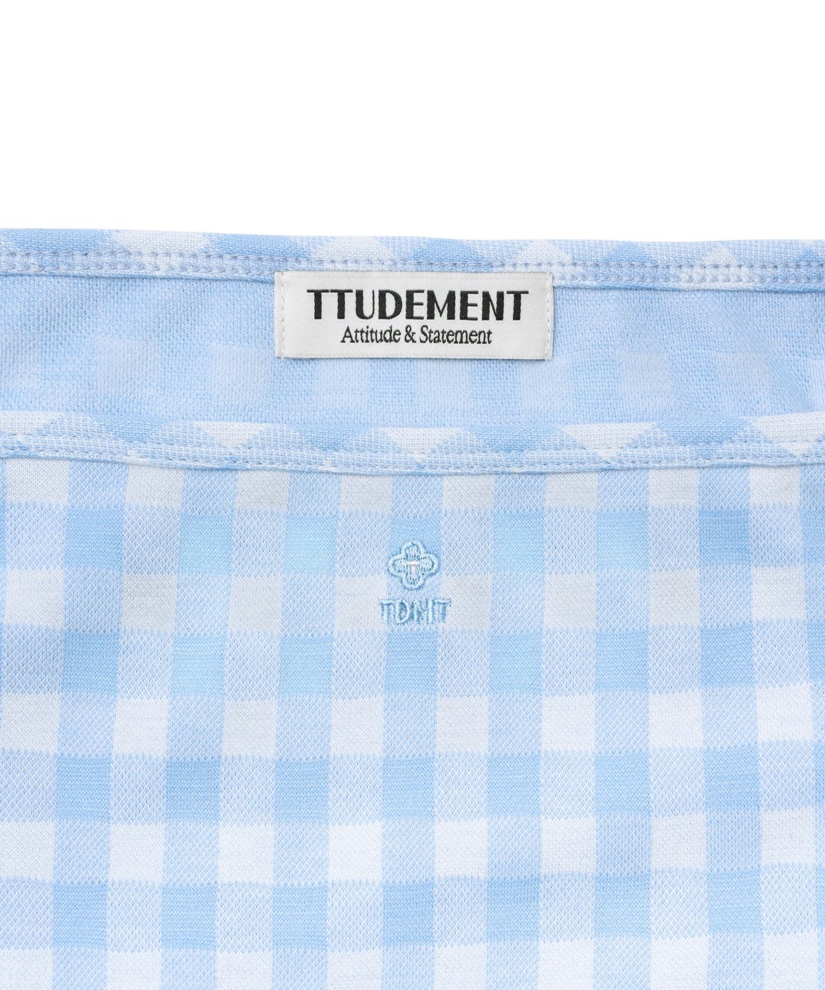 튜드먼트(TTUDEMENT) [SET] GINGHAM CHECK CARDIGAN SET_LIGHT BLUE