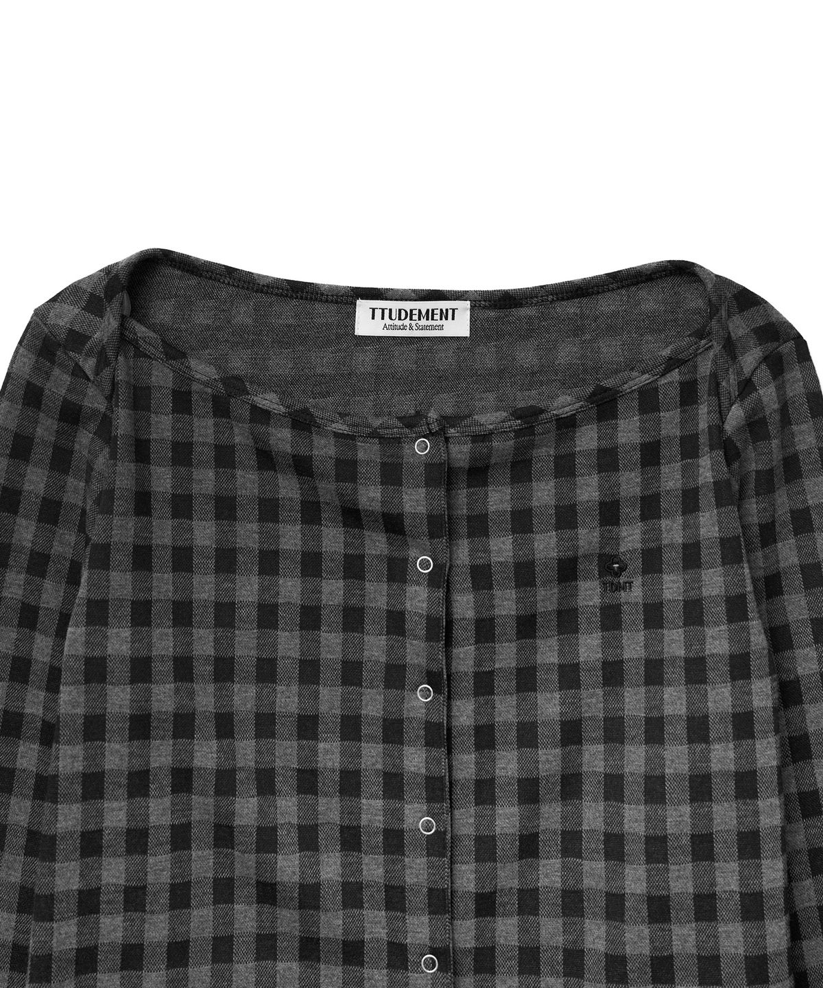 튜드먼트(TTUDEMENT) [SET] GINGHAM CHECK CARDIGAN SET_BLACK