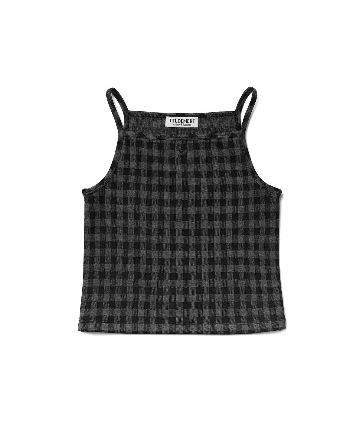 튜드먼트(TTUDEMENT) [SET] GINGHAM CHECK CARDIGAN SET_BLACK