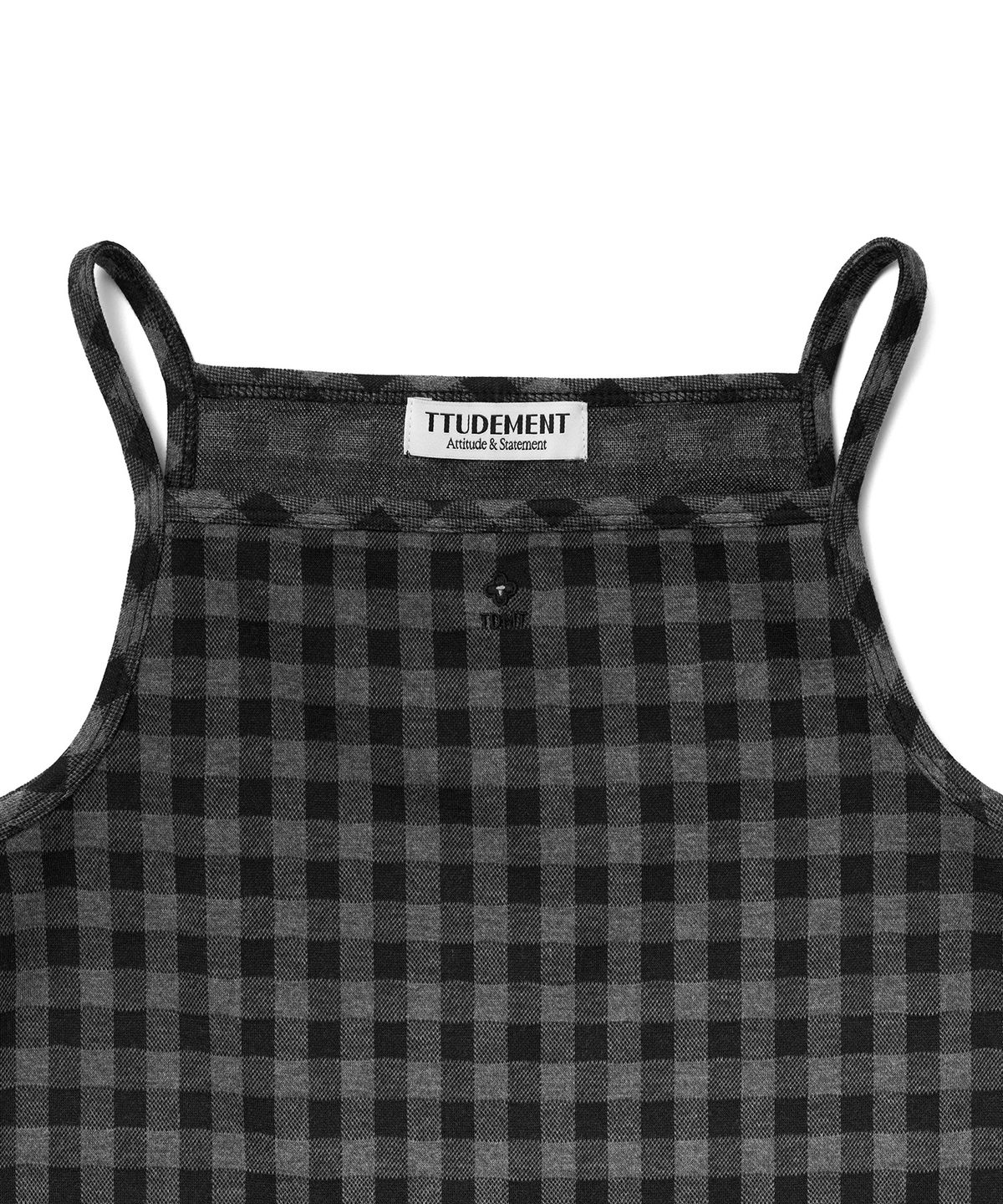 튜드먼트(TTUDEMENT) [SET] GINGHAM CHECK CARDIGAN SET_BLACK