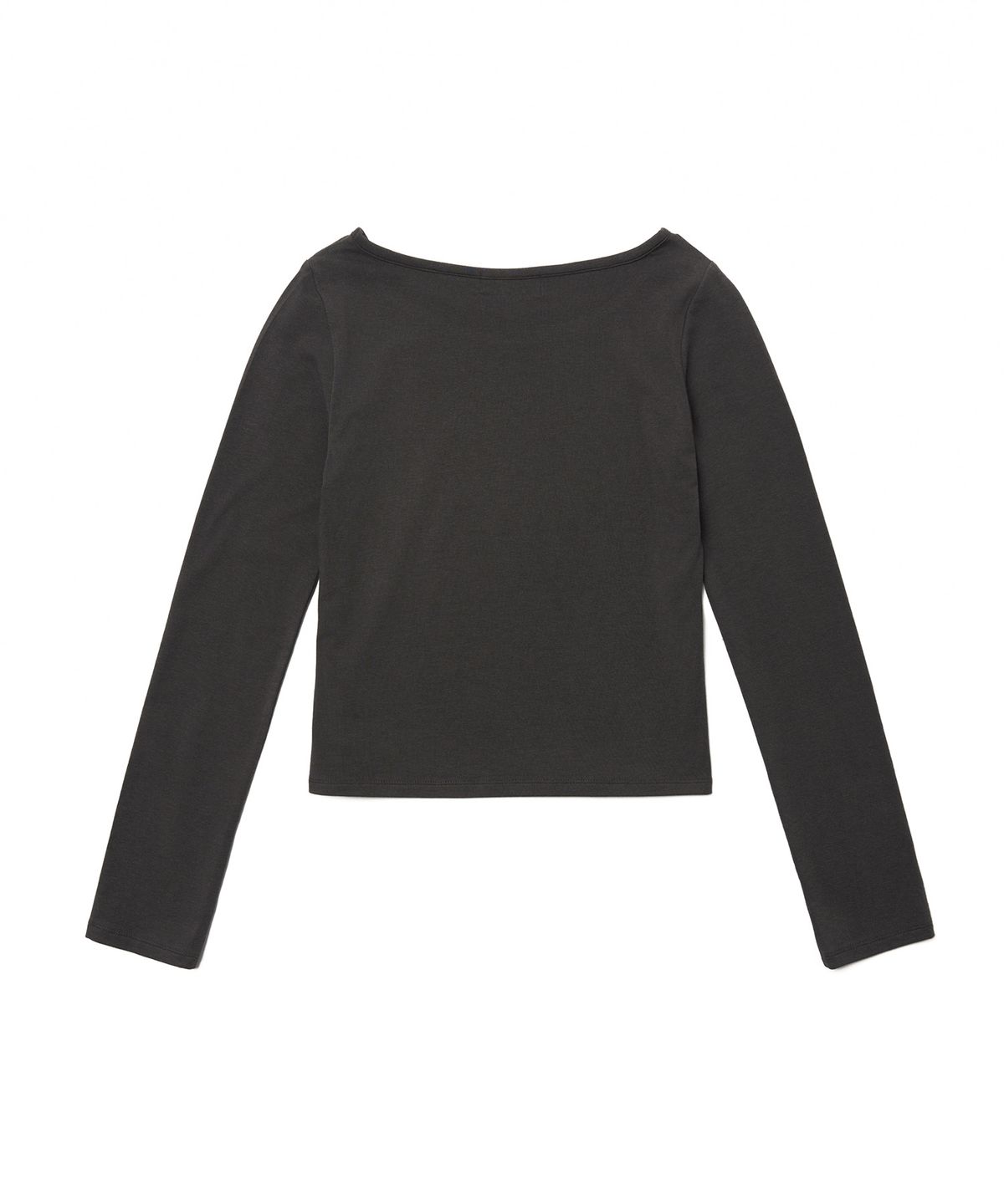 튜드먼트(TTUDEMENT) HALTER-NECK LAYERED T-SHIRT_CHARCOAL