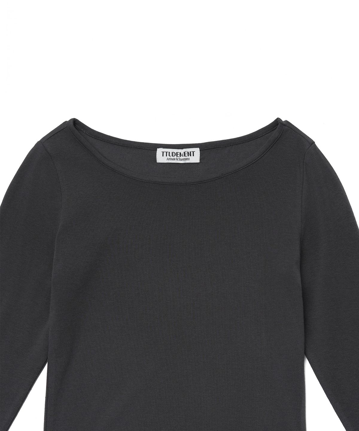 튜드먼트(TTUDEMENT) HALTER-NECK LAYERED T-SHIRT_CHARCOAL