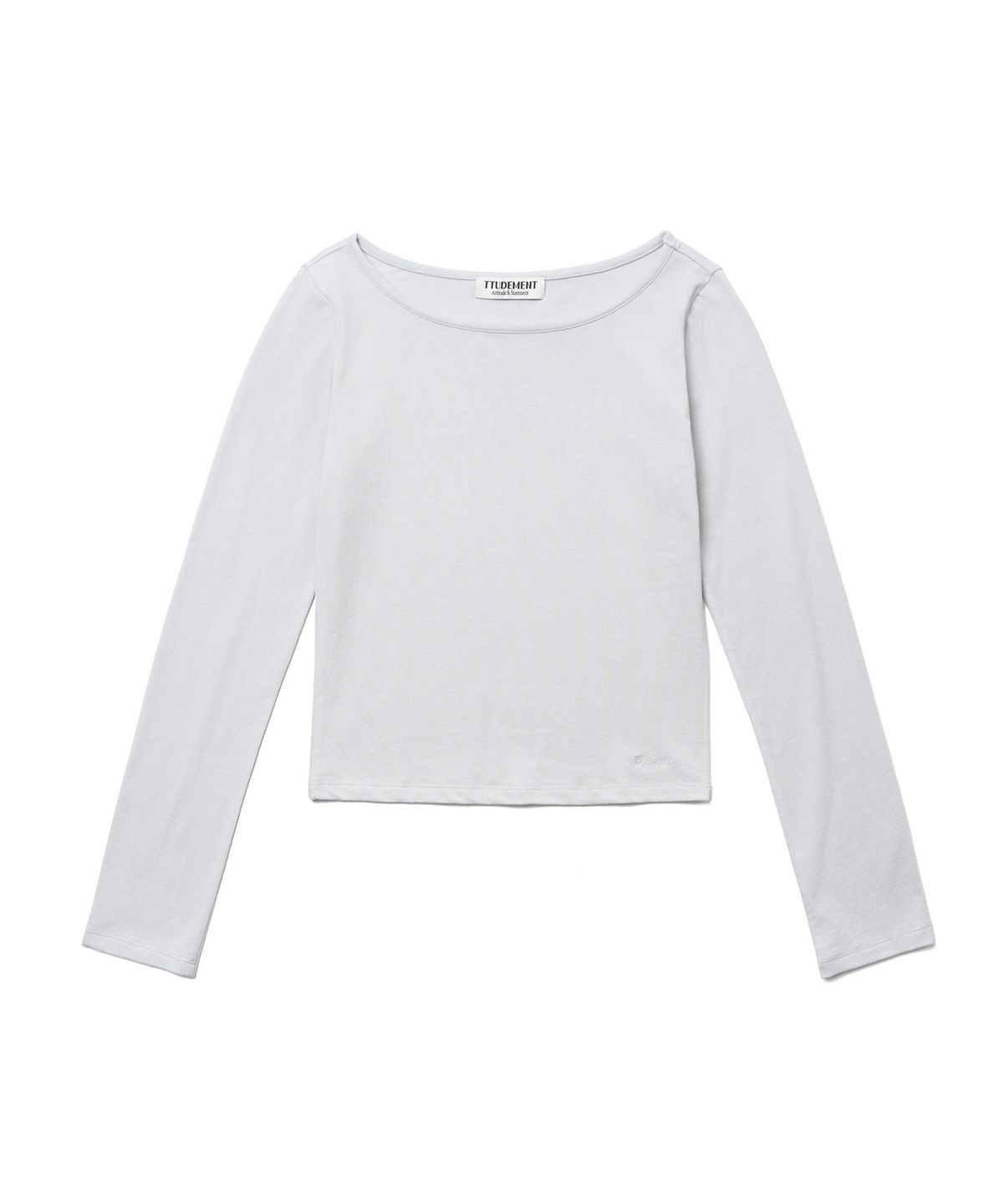 튜드먼트(TTUDEMENT) HALTER-NECK LAYERED T-SHIRT_LIGHT GREY