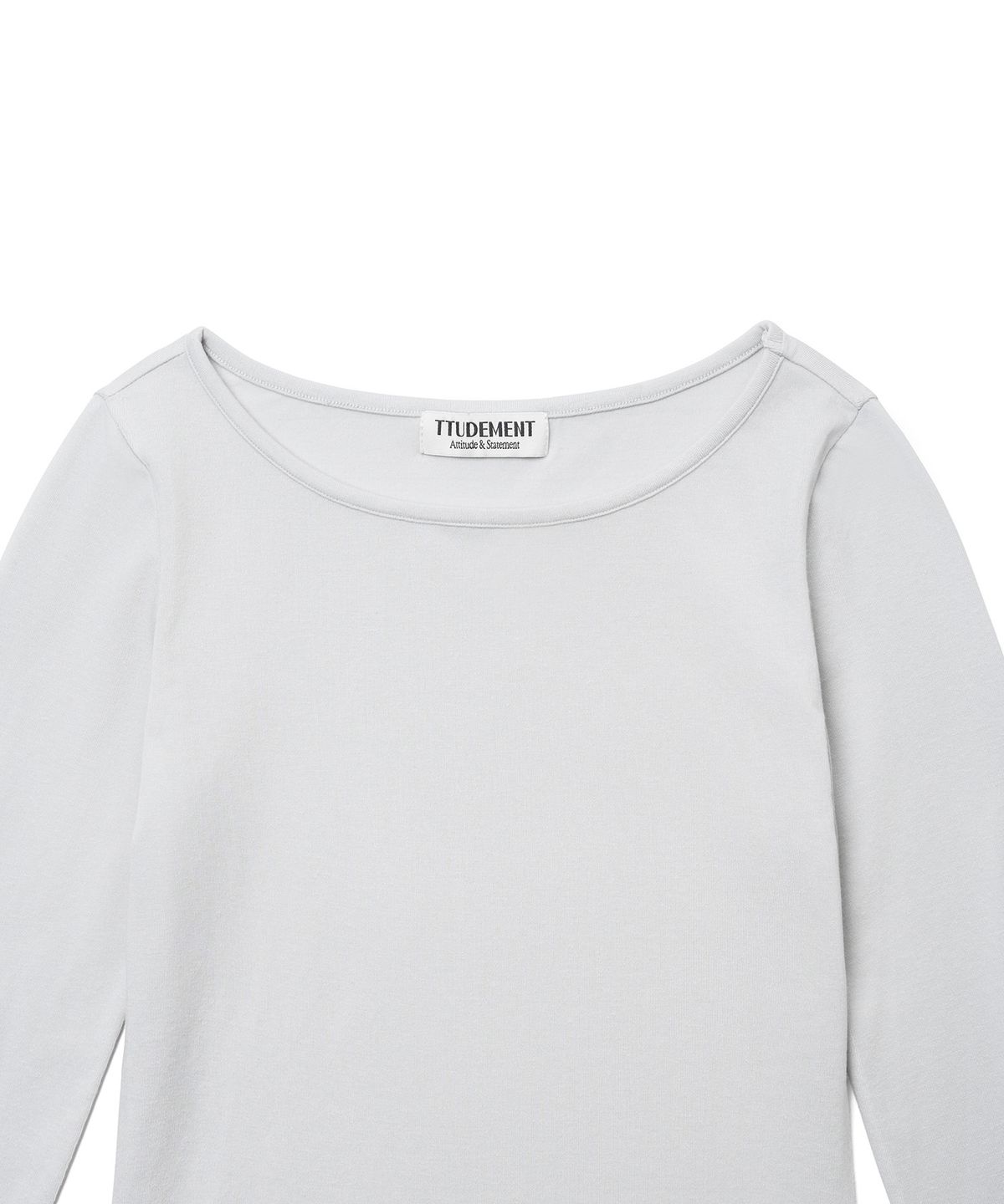 튜드먼트(TTUDEMENT) HALTER-NECK LAYERED T-SHIRT_LIGHT GREY